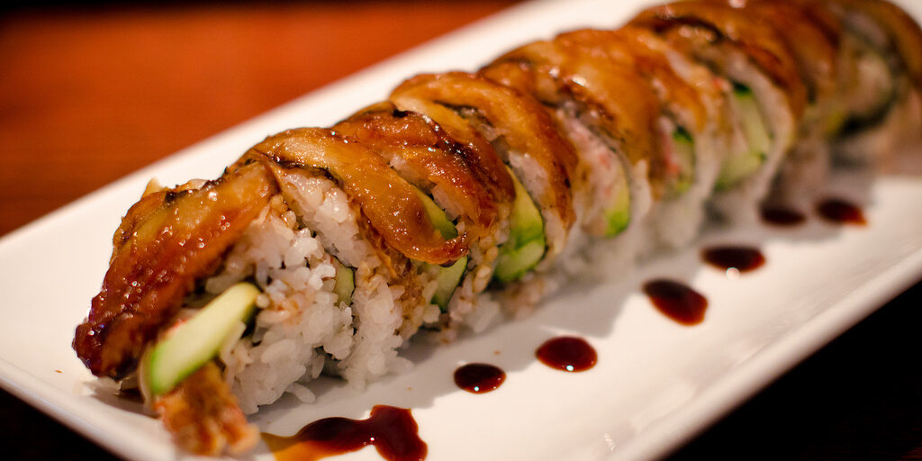 A black dragon roll